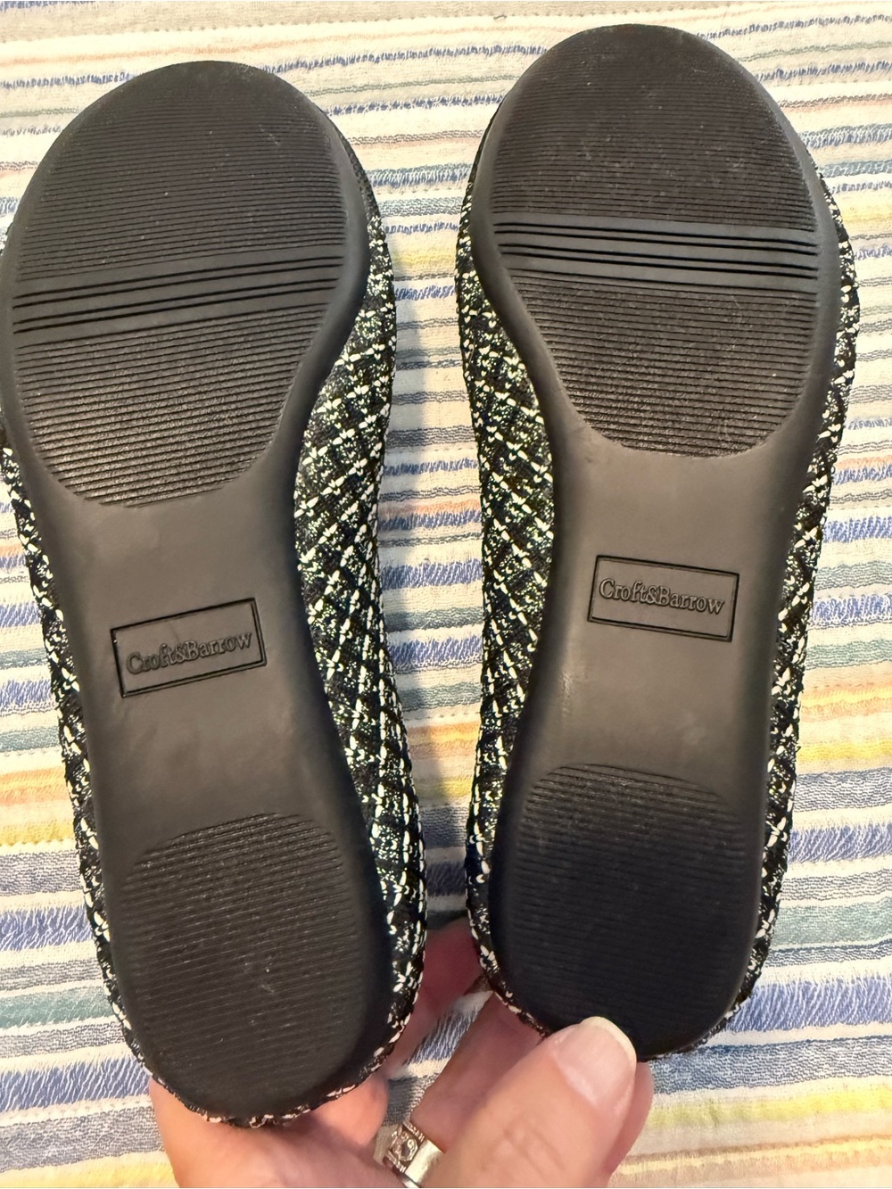 croft & barrow Black Knit Slip-On Ballet Flats - Picture 3 of 6
